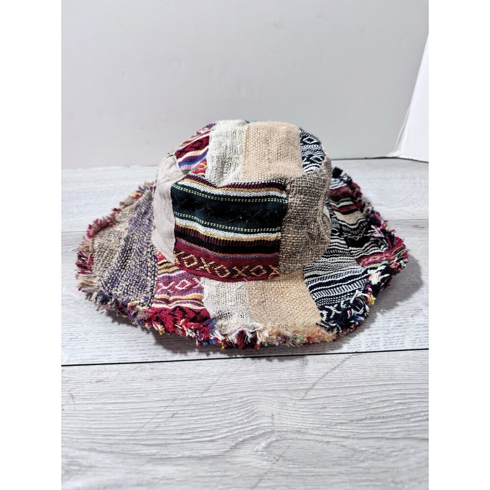 Gypsy Rose Handmade 100% Hemp Sun Hat Wide Bendable Brim Colorful New W/Tag